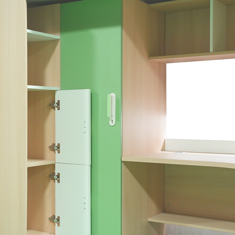 Cama Litera para Dormitorio Estudiantil con Mesa de Estudio y Armario