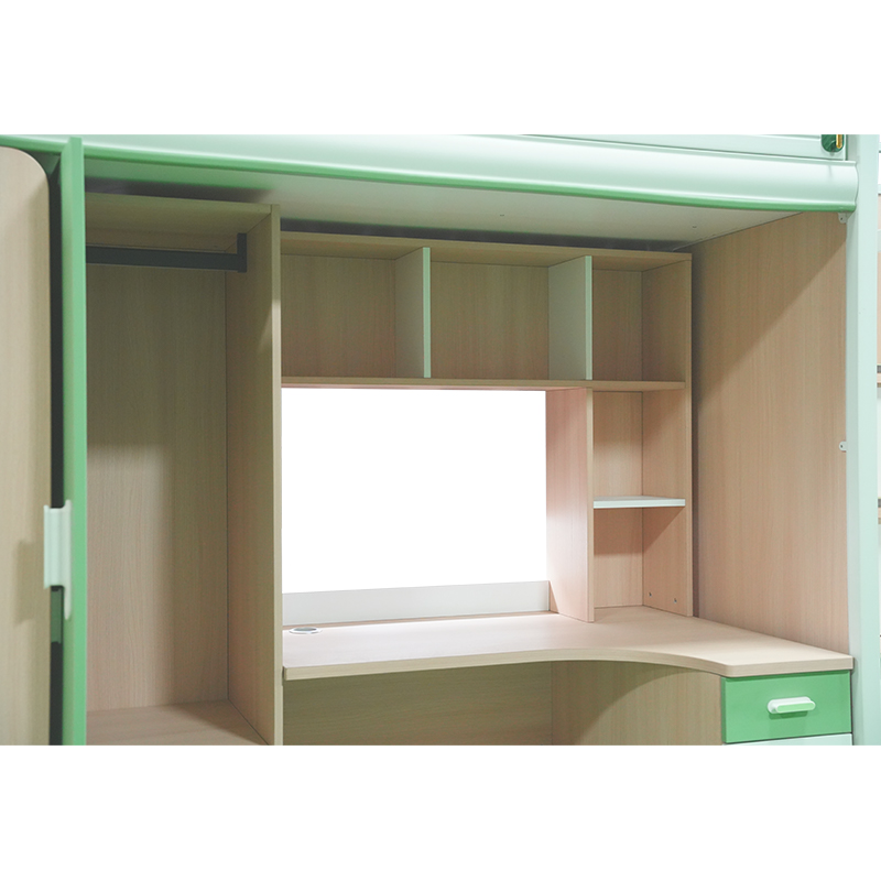 Cama Litera para Dormitorio Estudiantil con Mesa de Estudio y Armario