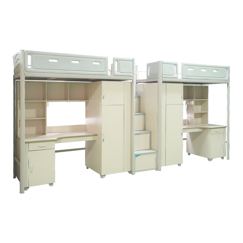 Cama Litera de Madera con Escritorio y Estantería para Dormitorio Escolar
